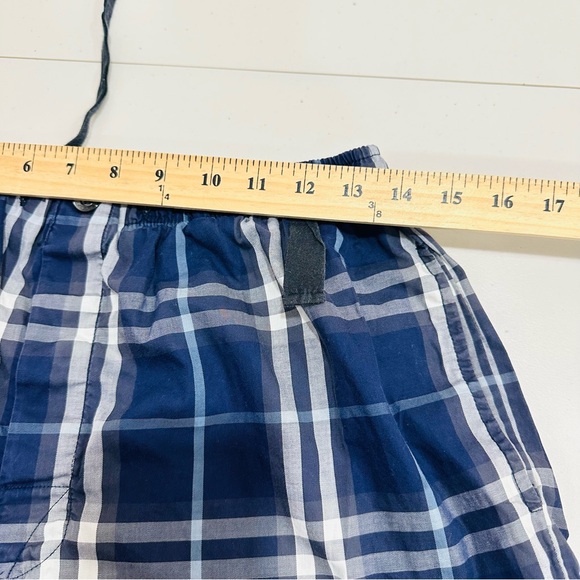 Burberry Body Lounge Pajama Pants Pockets Plaid Check Navy/Gray Cotton Medium - Picture 5 of 8